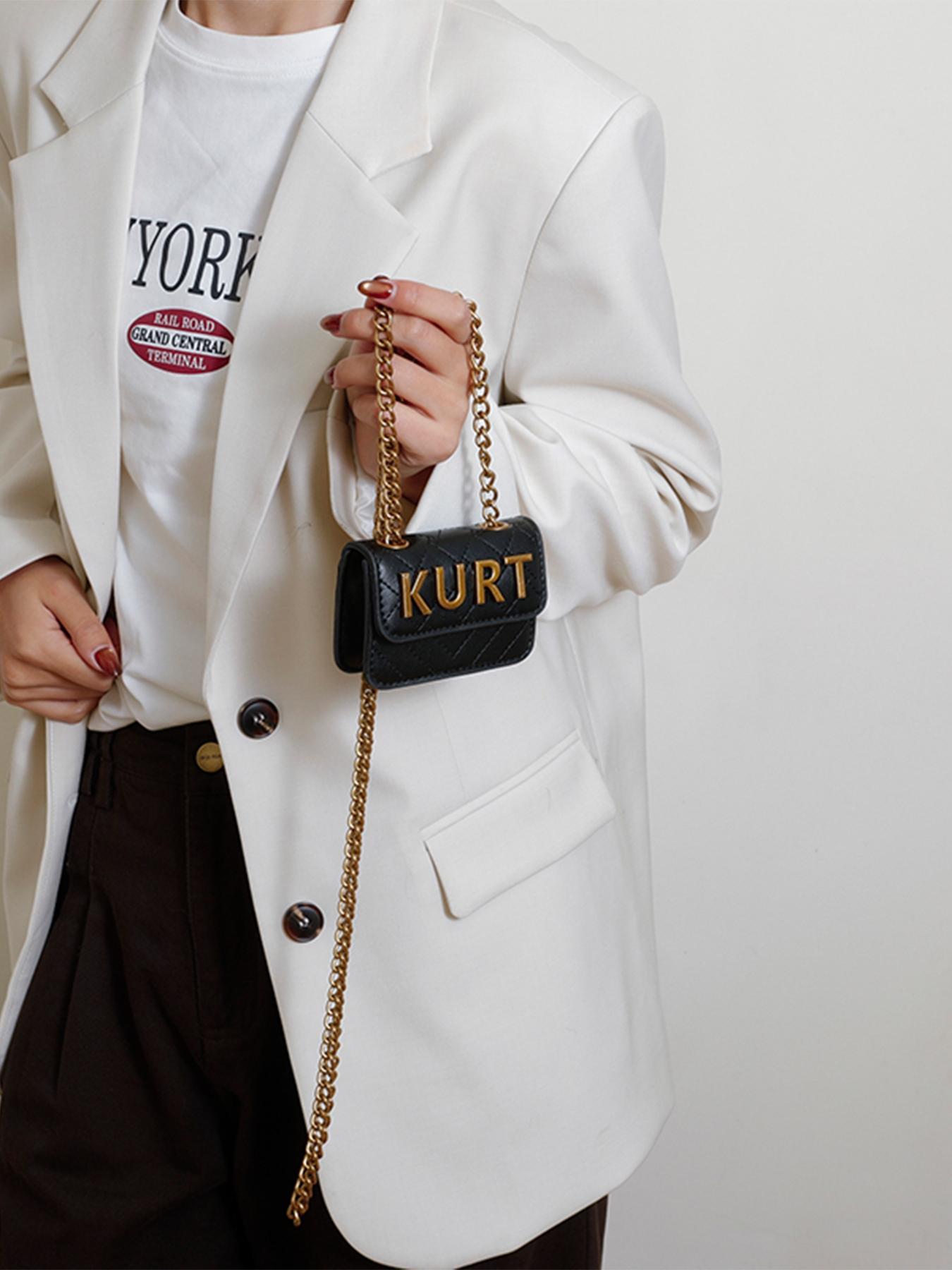 Mini Crossbody Chain Bag with Magnetic Letter Pouch, Elegant Chain Shoulder Strap, Multiple Colors Available, Fashion Casual Style, All Seasons Use, Fashionable Crossbody Bag