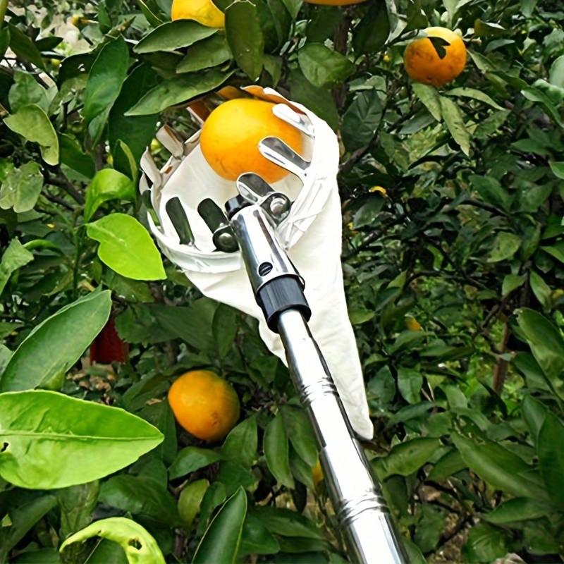 1 Pcs High Altitude Fruit Picking Stainless Steel Telescopic RodFruit Catcher Collection Pouch Farm Picker Fruit Supplies Tools