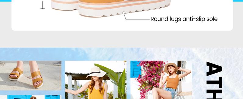 Athlefit Women's Summer Two Strap Platform Slide Sandals Comfortable Beach Arch Support Footbed Sandals for Women Girl Footwear Shoe Walking Shoes