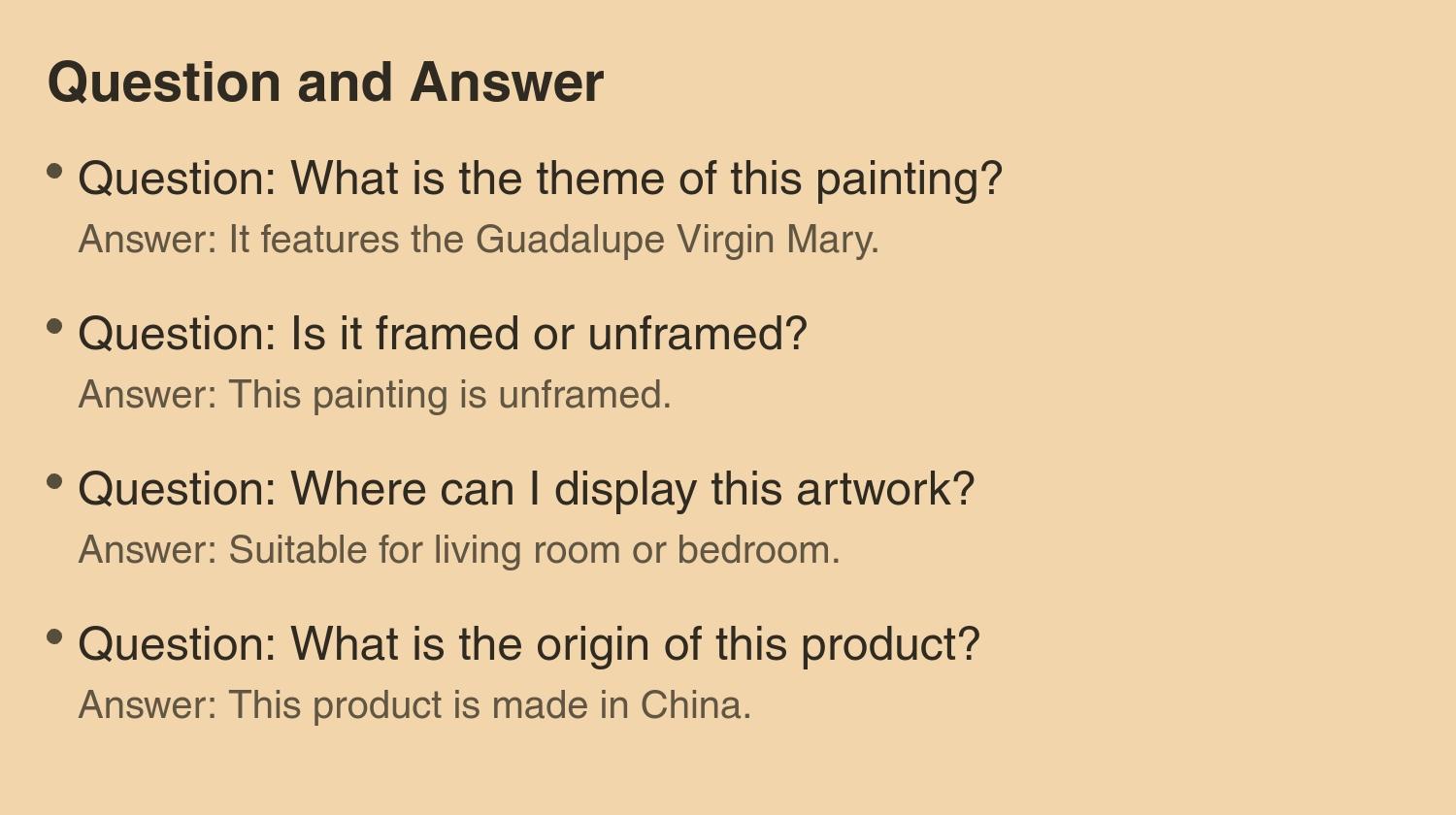 Guadalupe Virgin Mary Pattern Unframed Painting, Wall Art Canvas Printing, Wall Decor for Home Living Room Bedroom, Religious Decoration