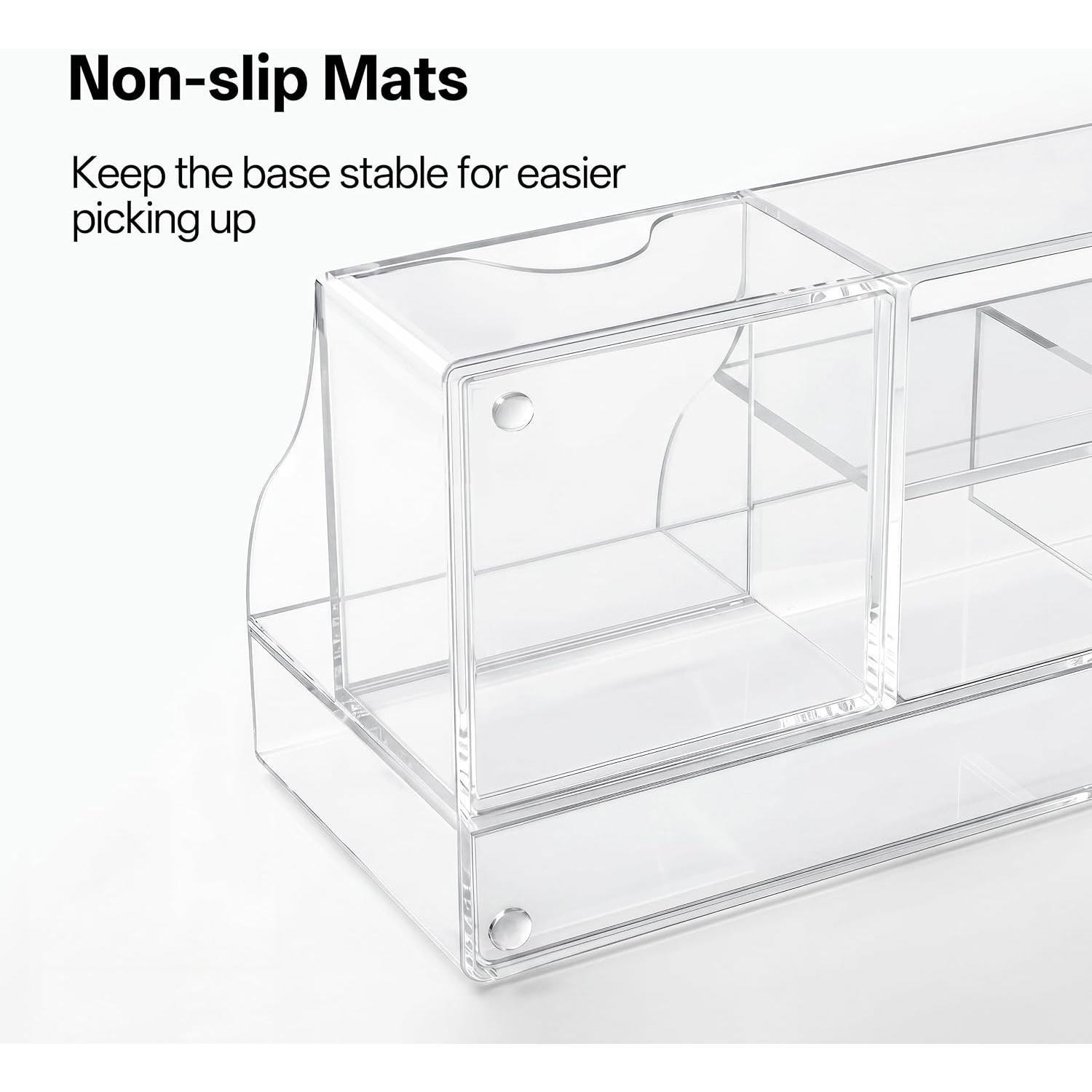Makeup Organizer with Drawer –  Storage for , Bathroom Countertop & Dresser, Skincare Organizer with Brush Holder, Beauty Display Case, Clear