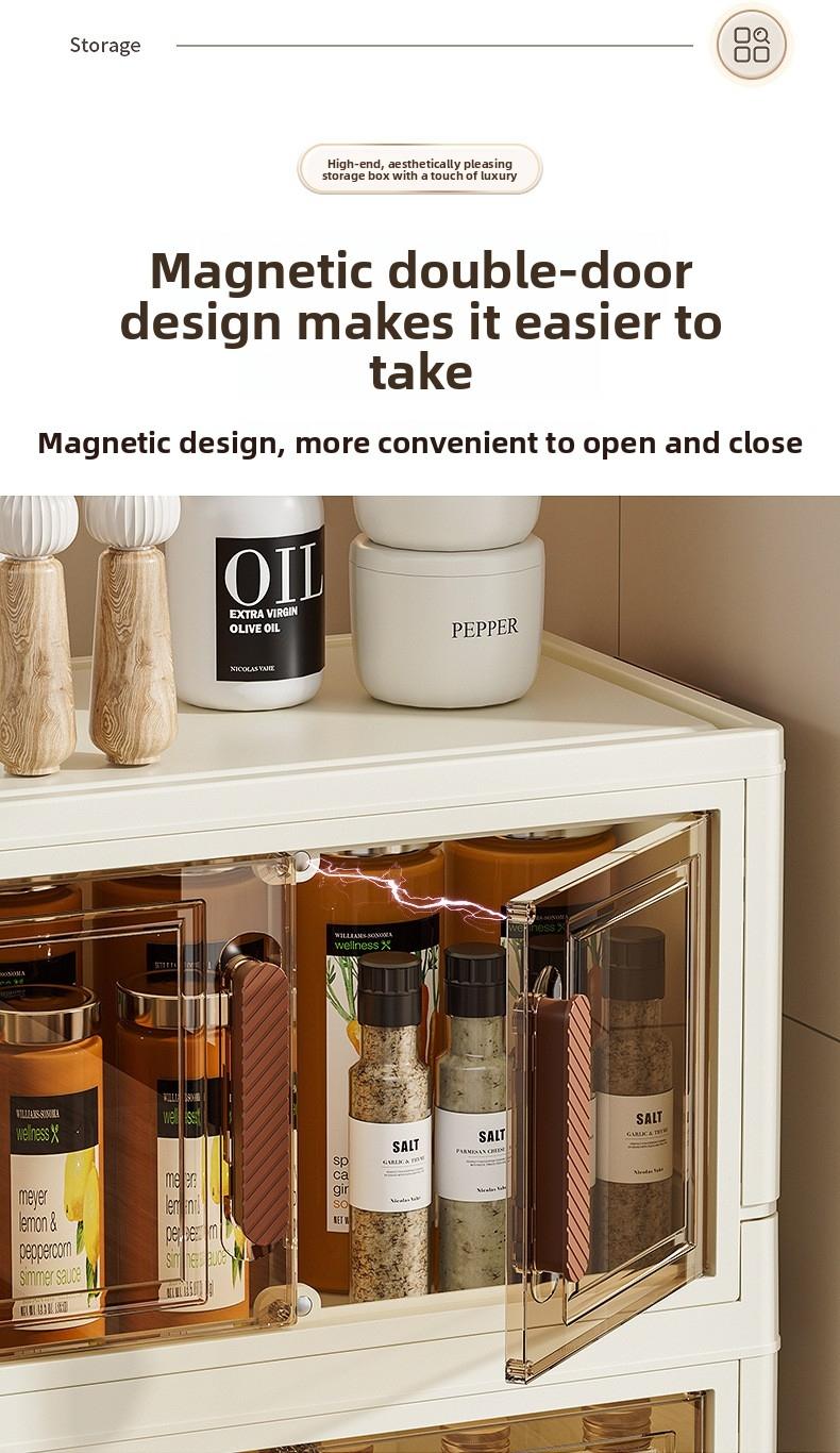 4/5/6 layer hot sale folding storage cabinet transparent black multi-layer with cabinet door locker toy snack finishing box bookshelf wardrobe Storage Drawer