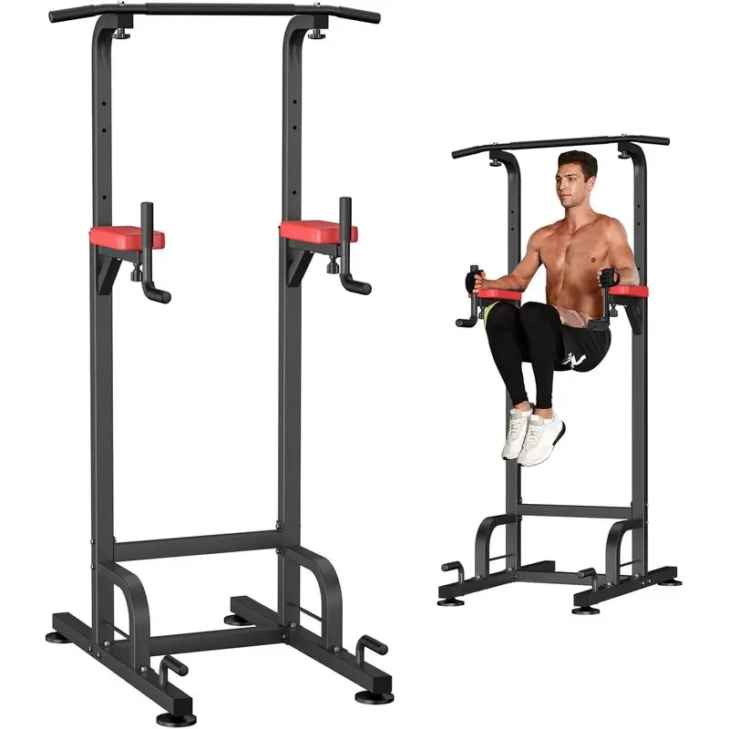 This 5-in-1 pull-up training station features a space-saving design and is made of high-quality steel, ensuring a sturdy and durable structure It is height-adjustable, suitable for both men and women, and is an ideal choice for strength training