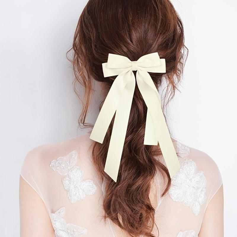 Bow Hair Clip for Women, Large Satin Ribbon Accessory for Everyday Wear, Parties, and Watch Parties, Watch Party
