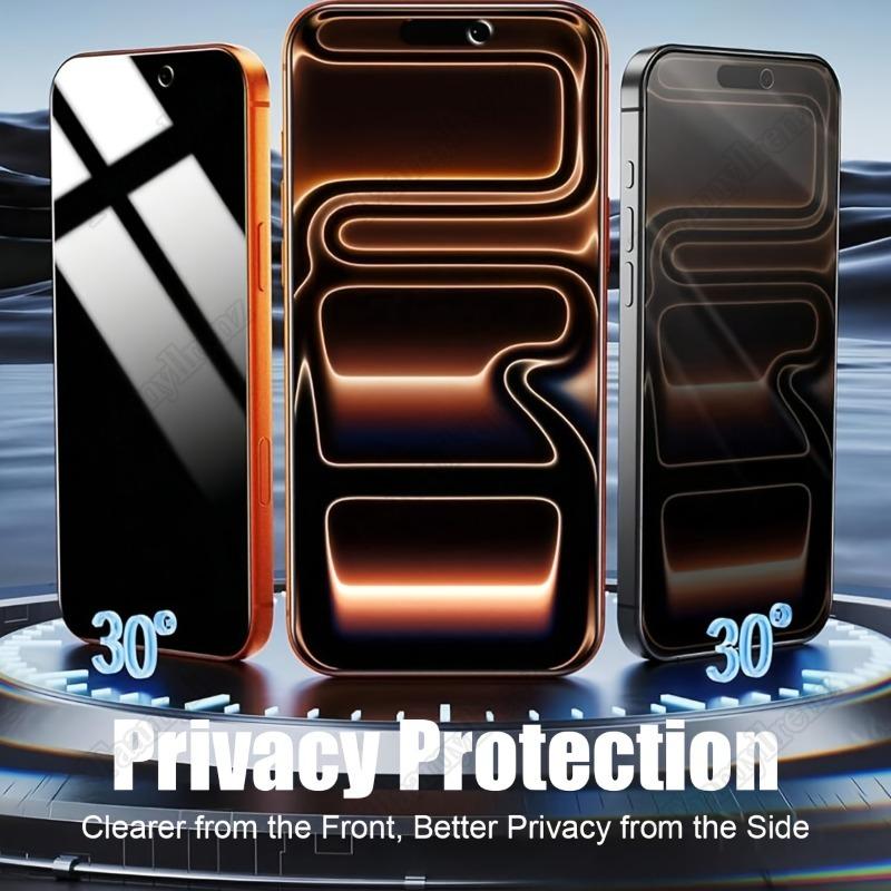 Privacy Protective Screen Protector Film, Compatible iPhone Models, Full Coverage Design, Easy Installation, Durable Protection, Accessories