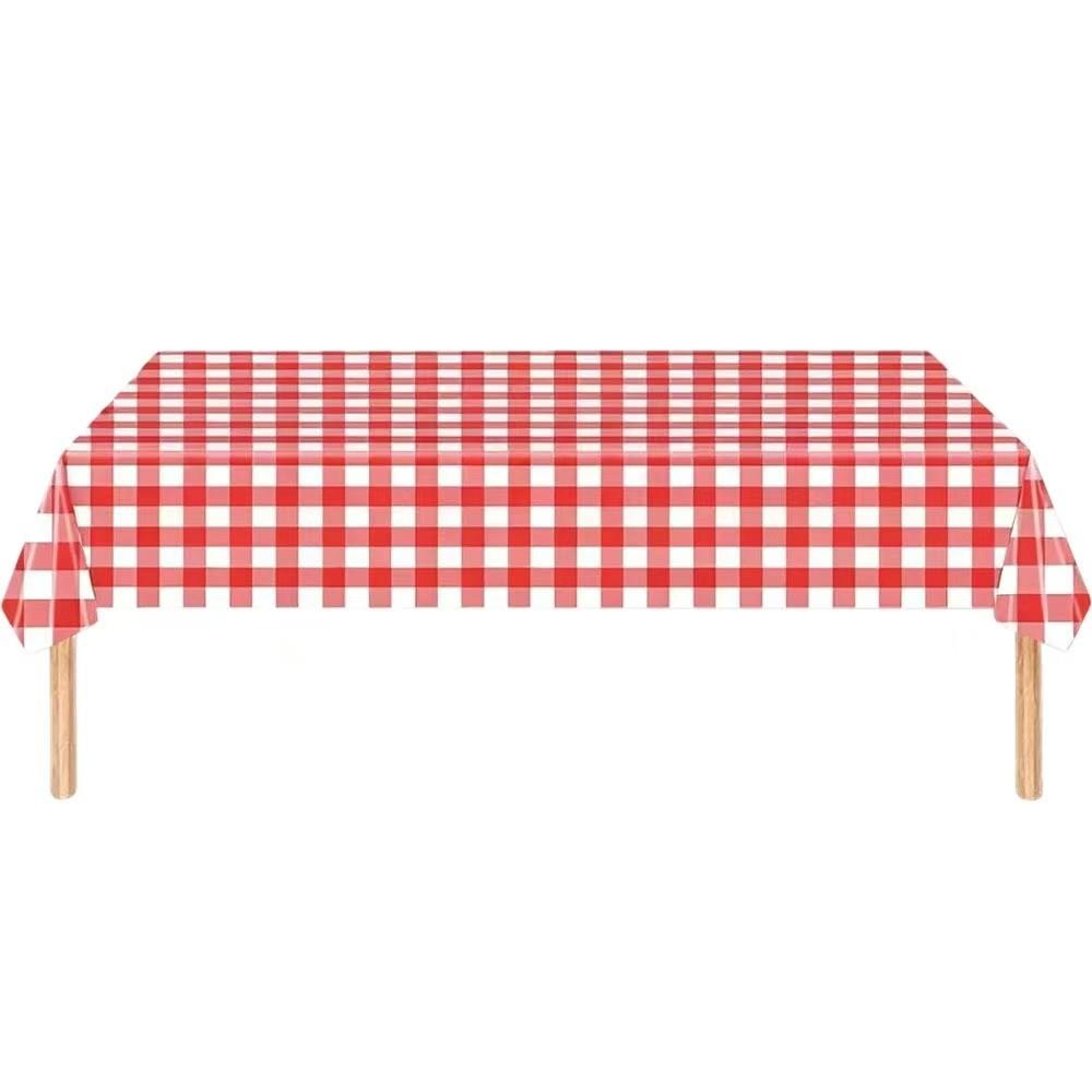 Party Supplies Set, 10-Person Plaid Design, Includes Tablecloth, Paper Plates, Cups, Napkins, Cutlery, Ideal for Birthday Parties