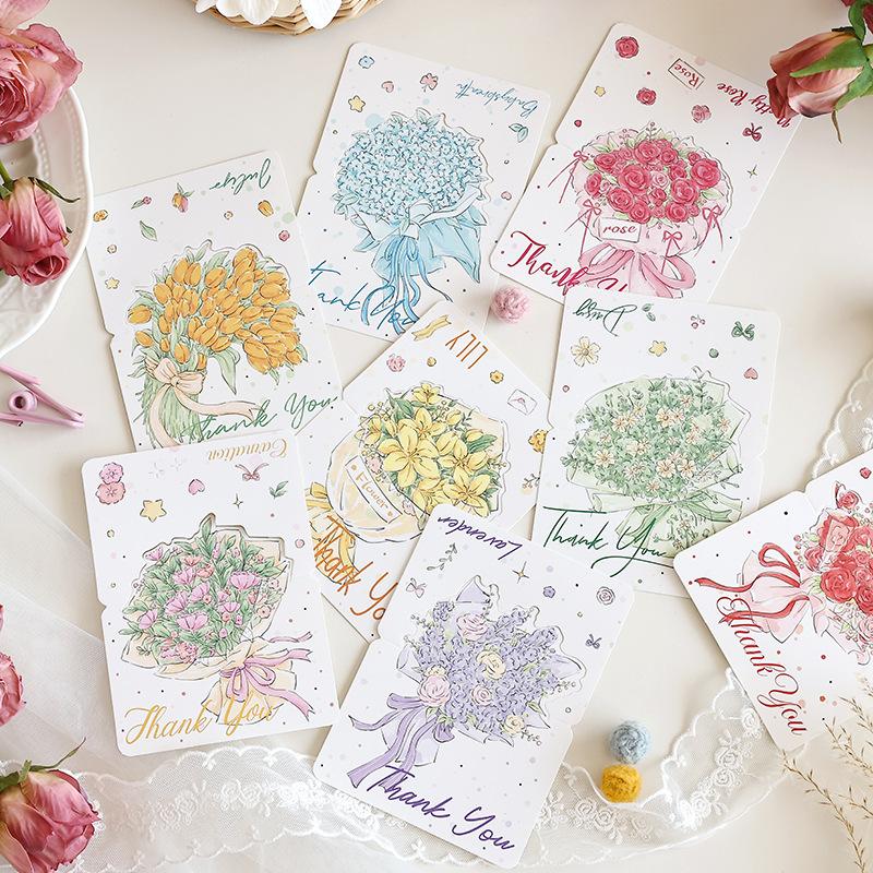 10 Pack Floral Greeting Cards - Mother's Day, Women's Day, Valentine's, Teacher's Day, Thanksgiving & Party All-Purpose Cards