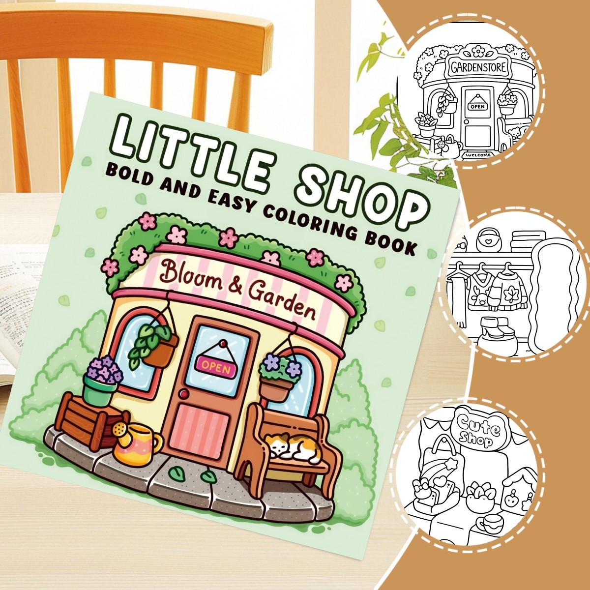 Building Coloring Book Theme, 24 Bold Stress-Relieving Designs, 7.9in X 7.9in Size, Thick Paper, Perfect Gift for Adults and Kids