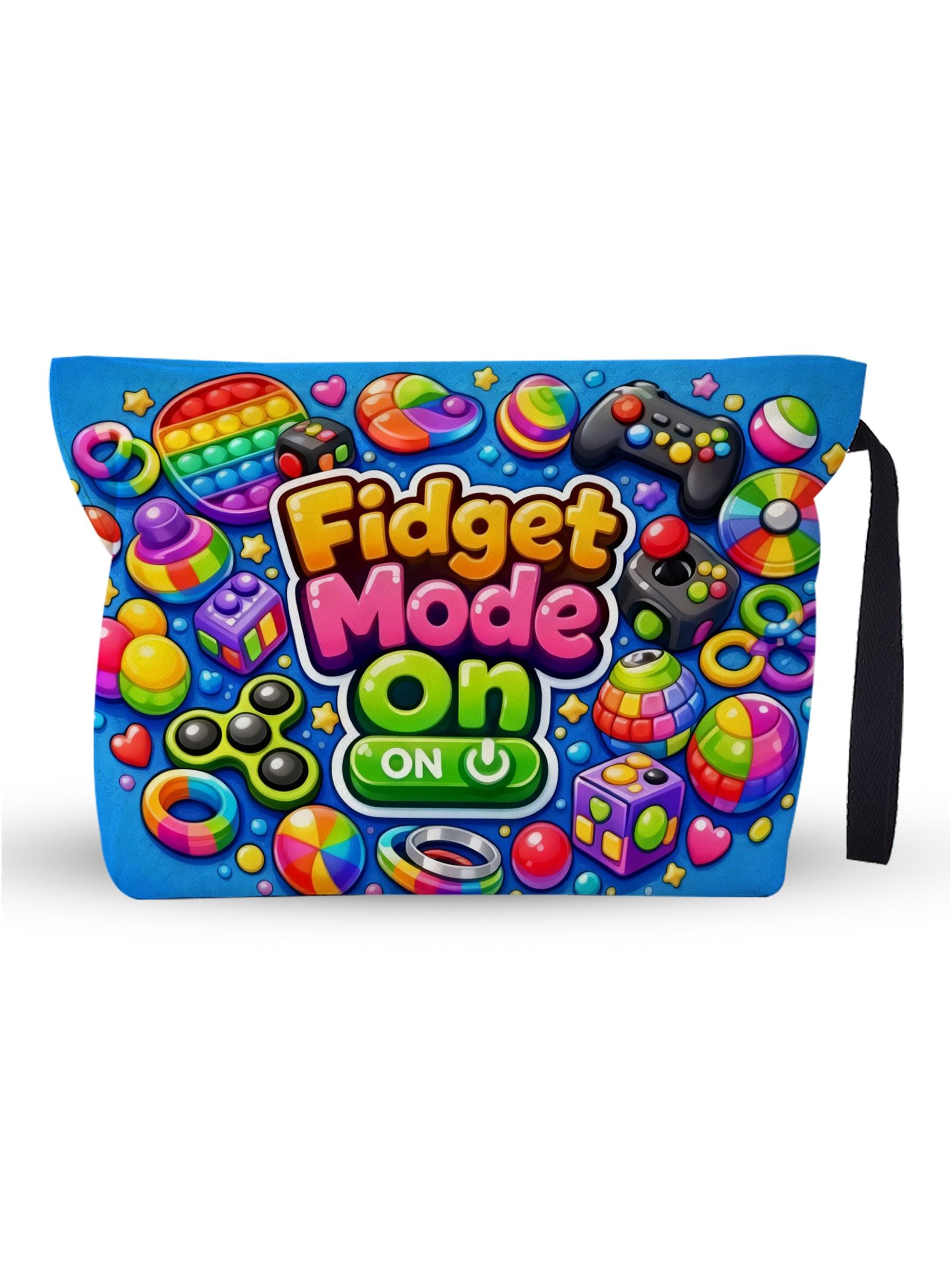“Fidget Mode On Canvas Pouch – Versatile Storage for Cosmetics, Chargers, Snacks, Small Tools & Essentials | Thoughtful Gift for Fidget Toy Lovers, Women, Friends, Colleagues, Partners | Perfect for Birthdays, Christmas, Valentine’s Day, Mother’s Day, Tha