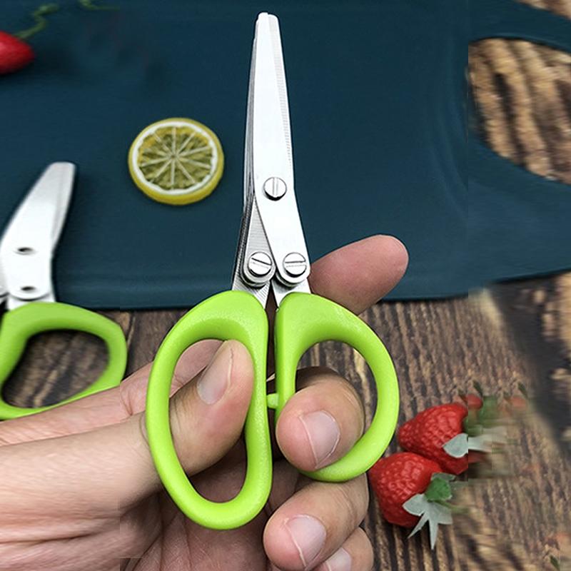 Stainless Steel Five-Layer Multi-Functional Spice Kitchen Scissors, Kitchen Shears, Durable Stainless Steel Design, Ideal for Cooking & Food Prep