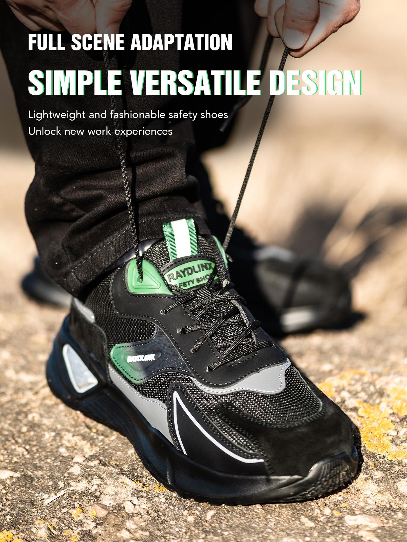 Steel toe shoes for man Anti-Puncture Lightweight Comfortable Breathable Odor-Resistant Work Site Protection Footwear，work shoes for woman