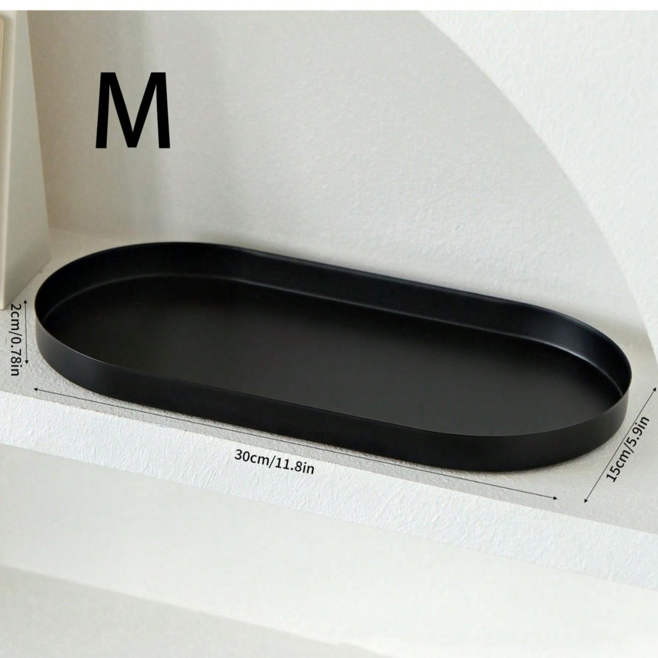 Minimalist Oval Tray, Desktop Cosmetics Organizer, Matte Bathroom Makeup Desk Storage, Jewelry Holder, Decorative Tray