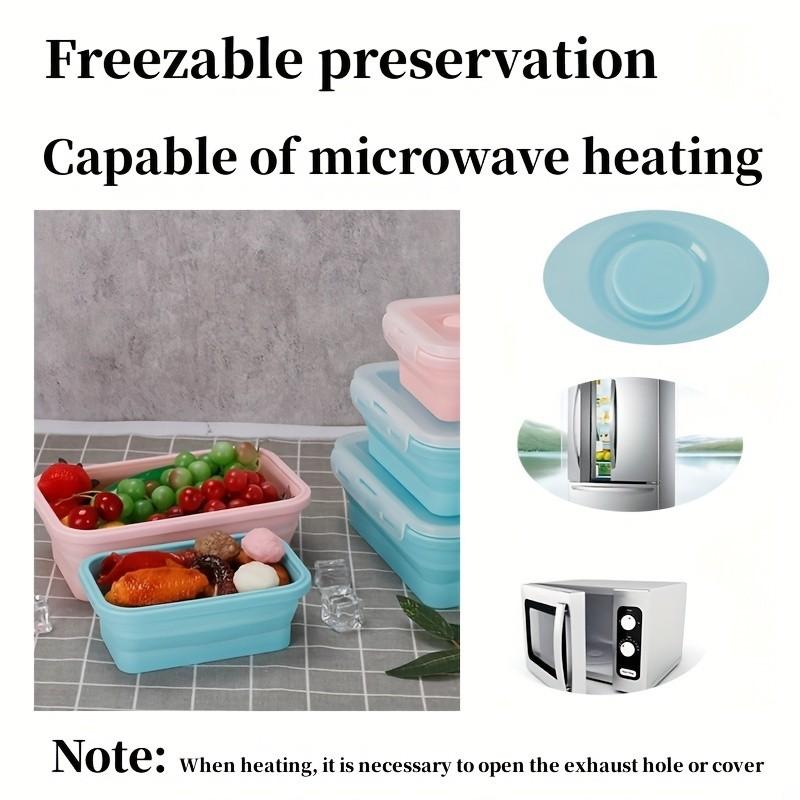 Food Grade Foldable Silicone Lunch Box, Microwave Safe Sealed Bowl, Portable Bento Box for Office Workers and Students, Refrigerator Storage