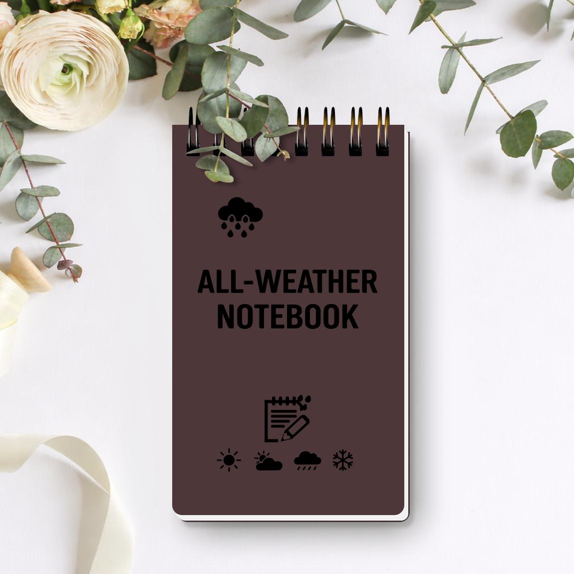 Mini A6 Waterproof Notebook, Portable Outdoor Journal, All-Weather Coil Notebook, Tear-Resistant Rainproof, Hiking Camping Travel Log, Blue