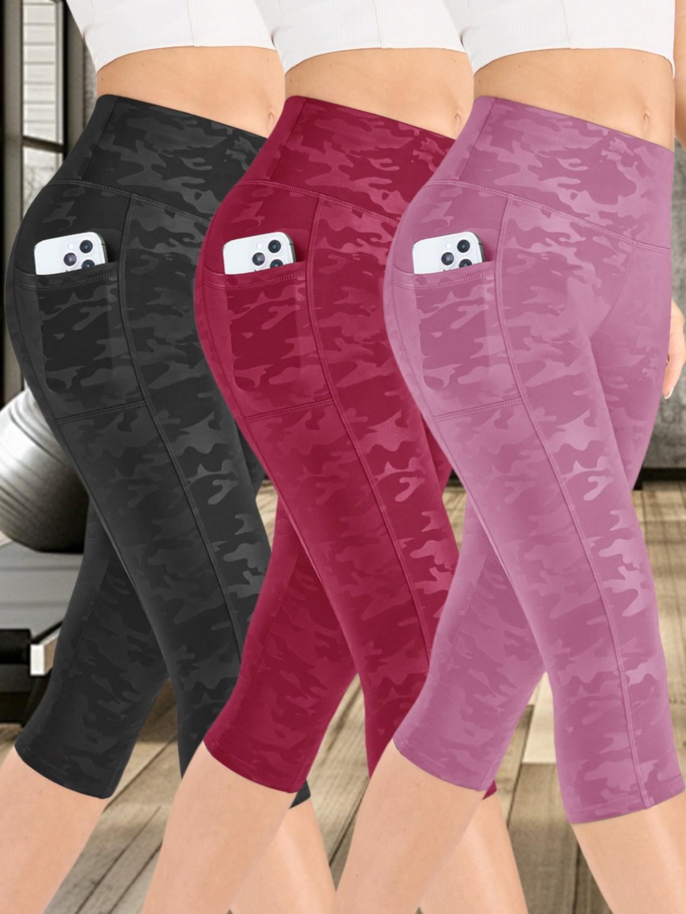 Women's Camo Print High Waist Stretchy Sports Leggings, Breathable Comfortable Skinny Pants, High Stretch Yoga Leggings, Workout Legging Capris, Ladies Sportswear for Indoor Outdoor Wear