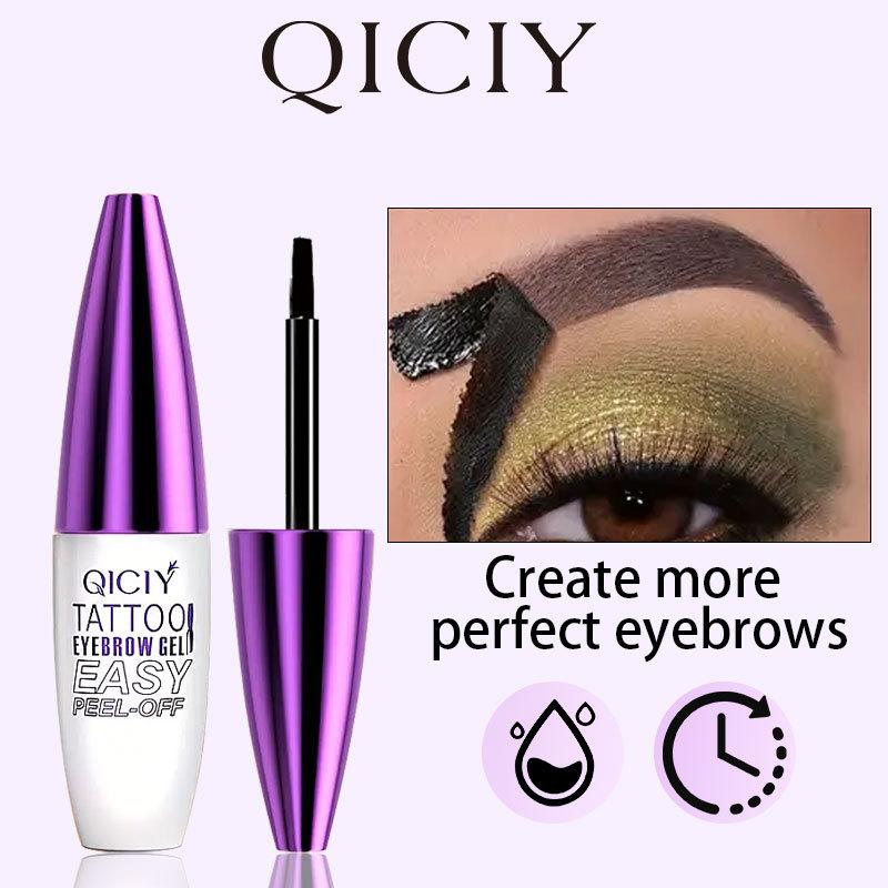 Easy Peel-Off Eyebrow Gel-Waterproof &Sweatproof, Long-Lasting Black or Brown TattooTint, Film Forming, Medium Coverage for All SkinTypes Makeup Tech 01 eyebrows  gel brow Cosmetic eyebrowtint