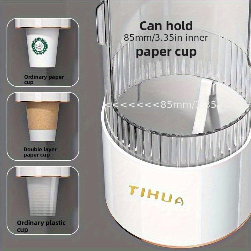 Double Color Plastic Cup with Transparent Lid, Space Saving Stackable Design, Durable Disposable Water Cup, Bathroom Kitchen Office Accessories, Plastic Clear Cups