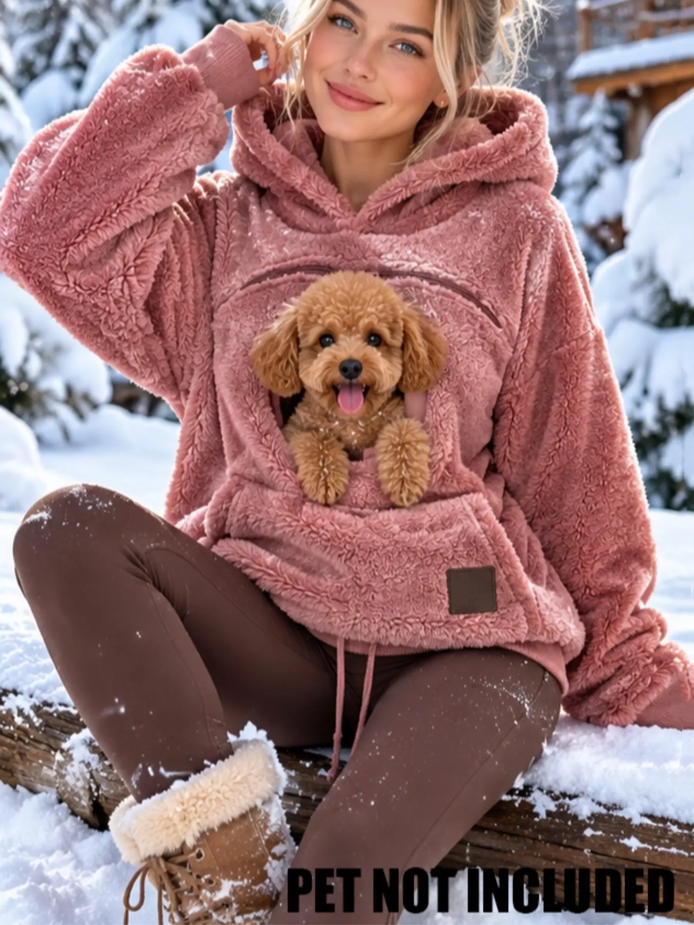 2026 New Pet Pouch Hoodie, Long Sleeve Kangaroo Carrier Sweatshirt for Small Dogs Cats, Oversized Pullover for Pet Lovers, Walking Hiking Daily Wear