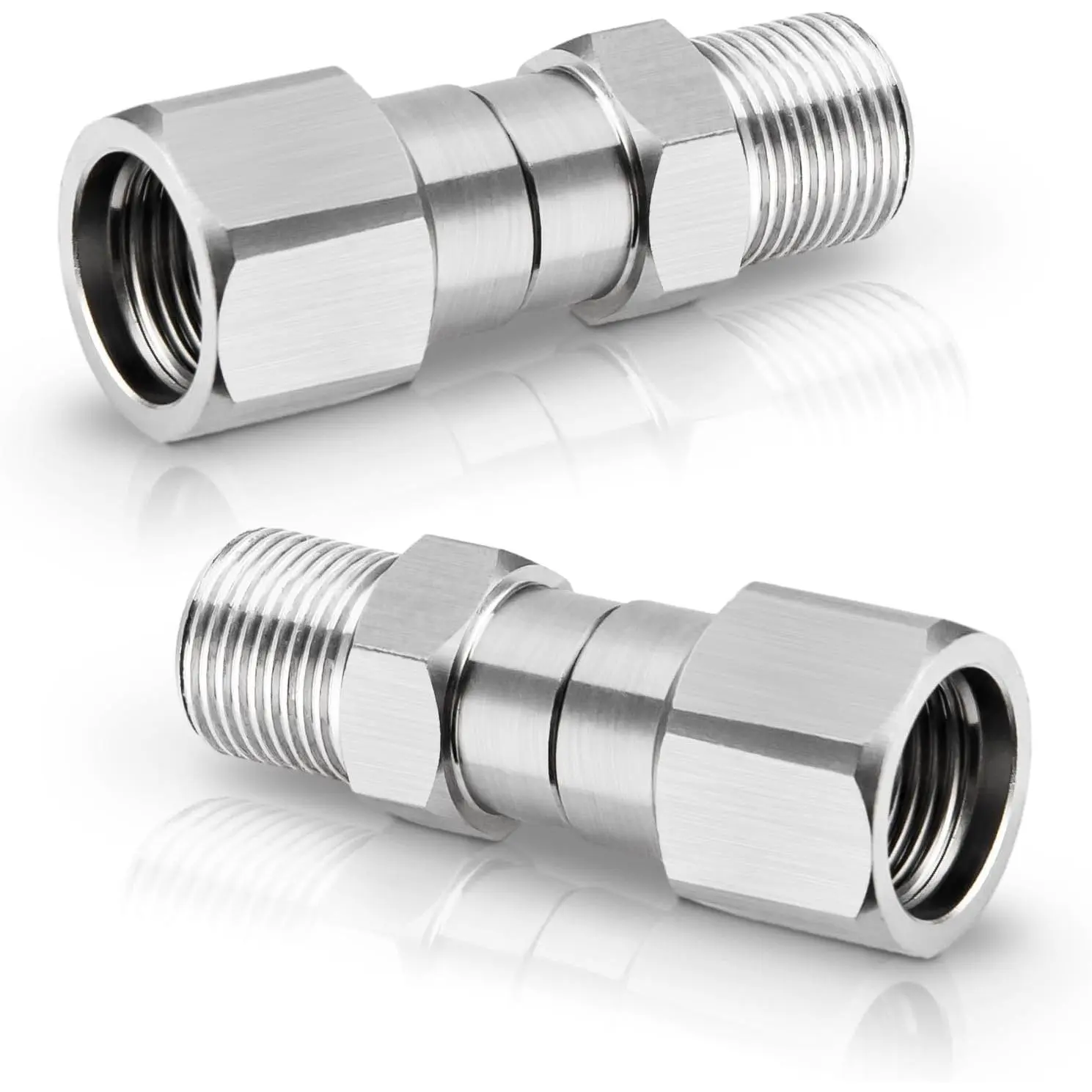 3/8" NPT  Washer Swivel Fitting, 2 Pack, 5000 PSI | 3/8 Male to Female Thread for Power Washer  & Hose, Stainless Steel 360  Swivel Connector