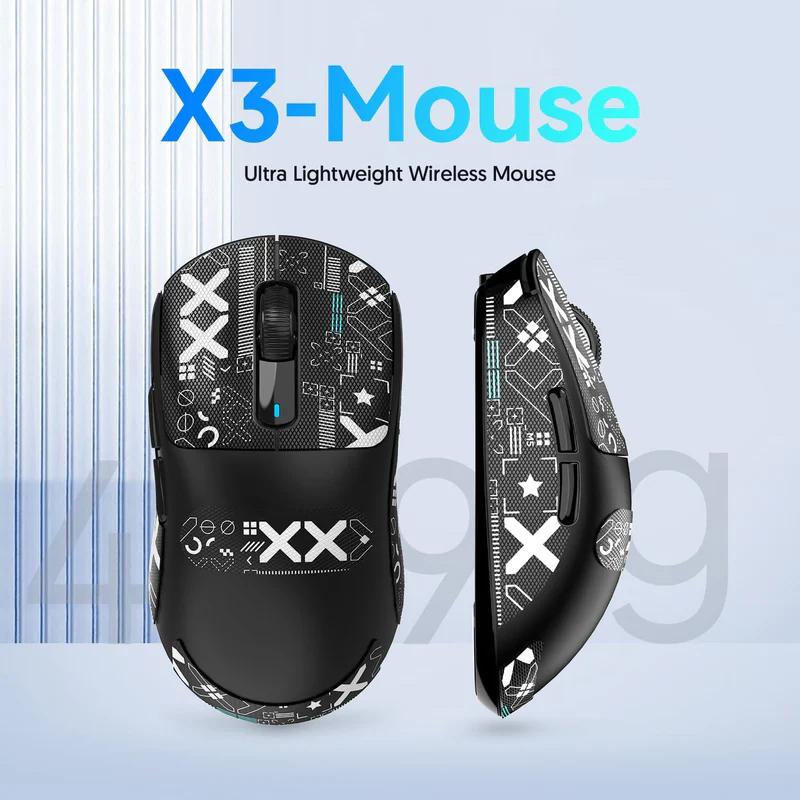 ATTACK SHARK X3 Wireless Mouse with Anti-slip Sticker, 2.4G Tri-mode Connection Gaming Mouse, 26000dpi 650IPS Lightweight Macro Gaming Mouse for PC Laptop