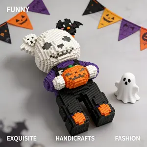 1426pcs Pumpkin Bear Series Building Blocks Toy, Creative DIY Craft Decor, Desktop Home Living Room Decoration Gift