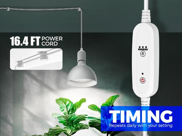 Barrina Hanging LED Grow Light Bulb with Timing and Hanging System, 25W 5000K Full Spectrum, 4H/9H/14H Timer Barrina Hanging LED Grow Light Bulb with Timing and Hanging System, 25W 5000K Full Spectrum, 4H/9H/14H Timer