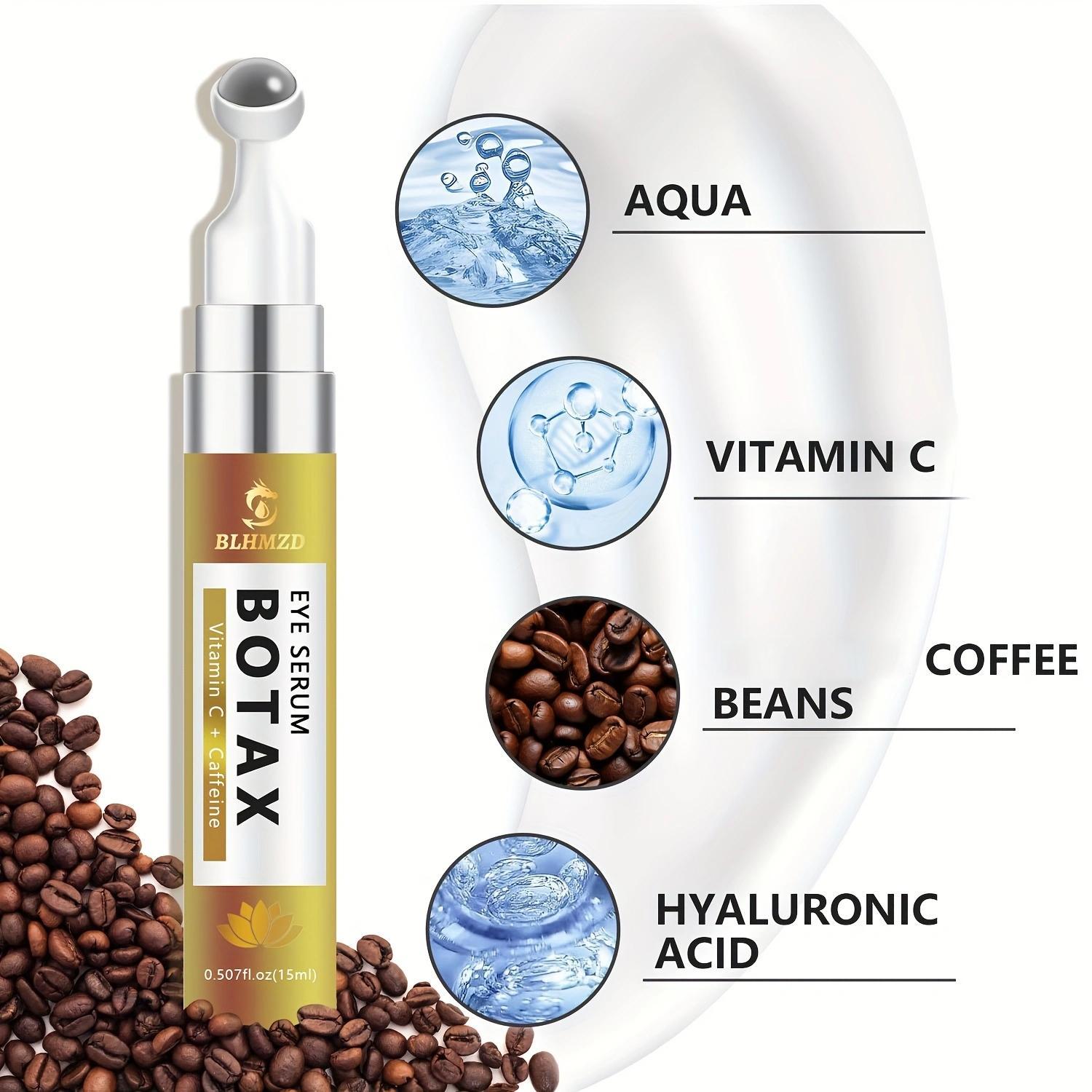 Botax Essence Serum 2pcs, 1% Hyaluronic Acid + Caffeine Extract, Suitable for Eye Corners and Skin, Tightening Non-Dry, Eye Bag Remover, Summer Unisex, 15ML X 2, Firm Eye Serum
