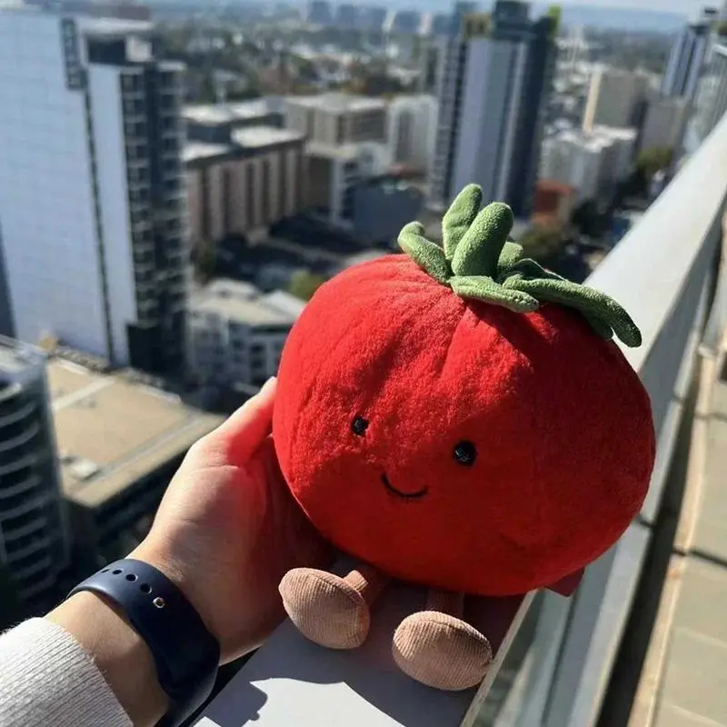 Spot Fun Tomato Toy Soft Vegetable Stuffed Doll Cute Fruit Desktop Decoration Pendant  Surprise Birthday  Gift  Souvenir