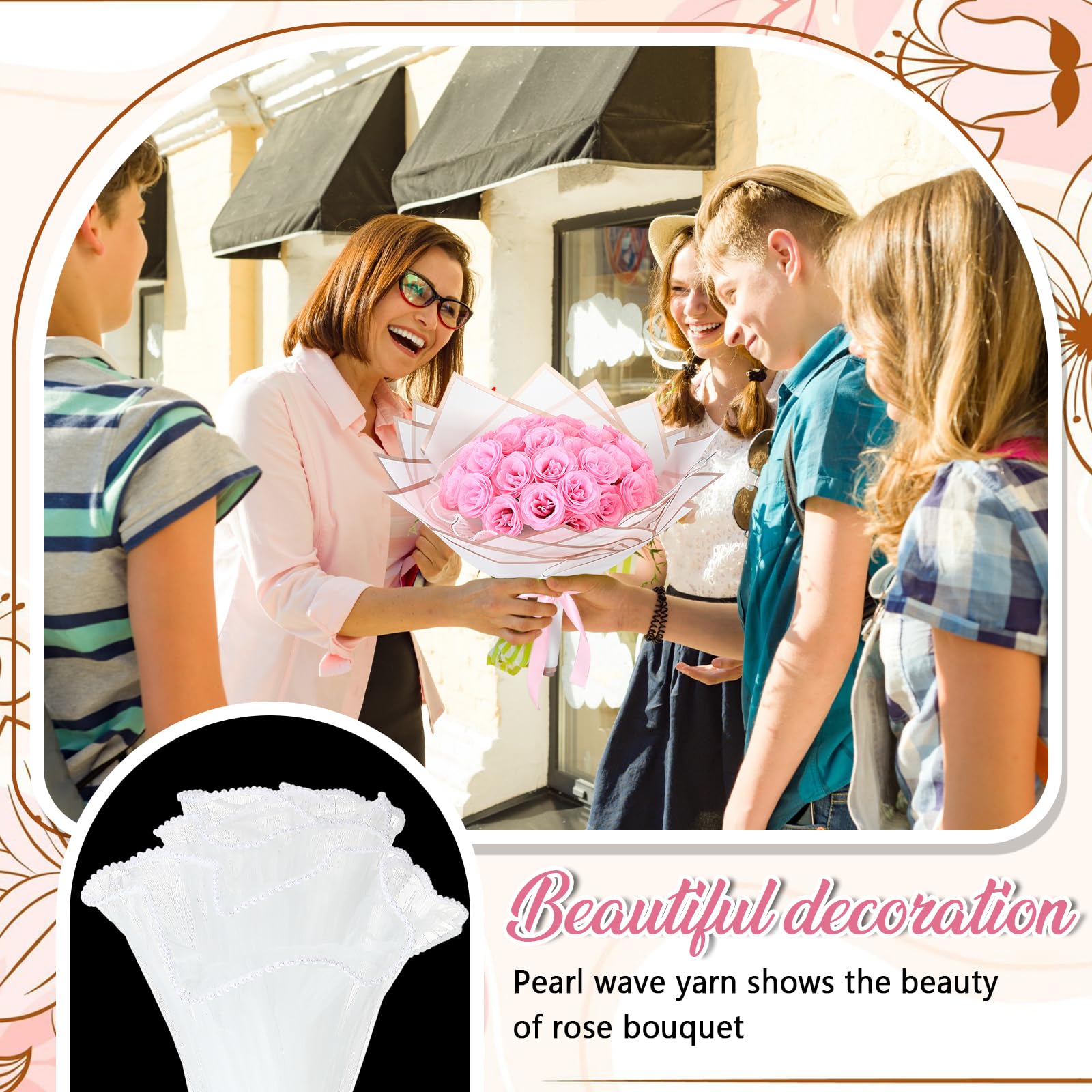 24/36 Pcs Mother's Day Gift Glitter Roses Bouquet Set DIY Fake Flowers Bouquet with 3D Butterflies Crowns Alphabet Stickers & Ribbons for Girlfriend Wife Mom Women Gift Perfect for Valentine's Day Birthday Engagement Wedding Anniversaries Graduation