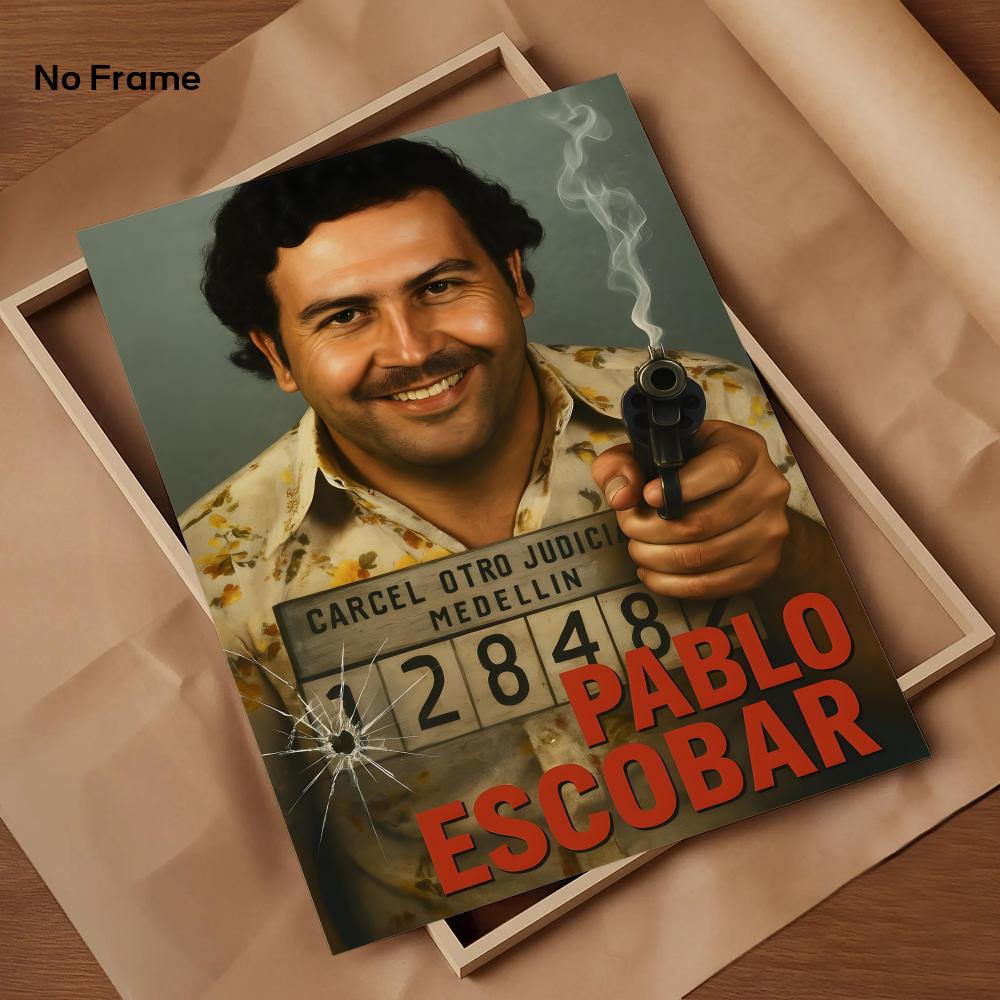 Classic Movie P-Pablo E-Escobar Poster HD Sticky Waterproof Wall Art | High Quality Print Aesthetic Home Living Bedroom Bathroom hallway Decor Trendy Room Decoration | Multiple Size Options Available