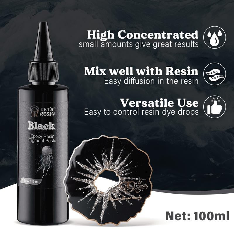 Black Epoxy Resin Pigment Paste,100ml High Concentrated Epoxy Resin Color Pigment for Resin Art, Opaque Resin Dye for Resin Painting, River Table, Resin Jewelry Making, Coaster - Let's Resin