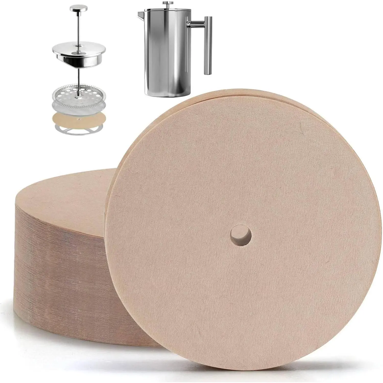 Paper Filters Compatible with French Press 34 Oz, 100Pcs Percolator Filters for French Press Coffee Maker 34 Oz