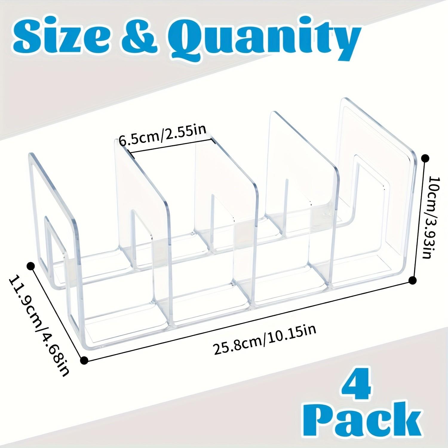 Transparent Acrylic Kids Shoe Rack, Small Closet Organizer, 4-Compartment Baby Shoes Storage, Stackable Shoe Shelf (4-Piece Set)