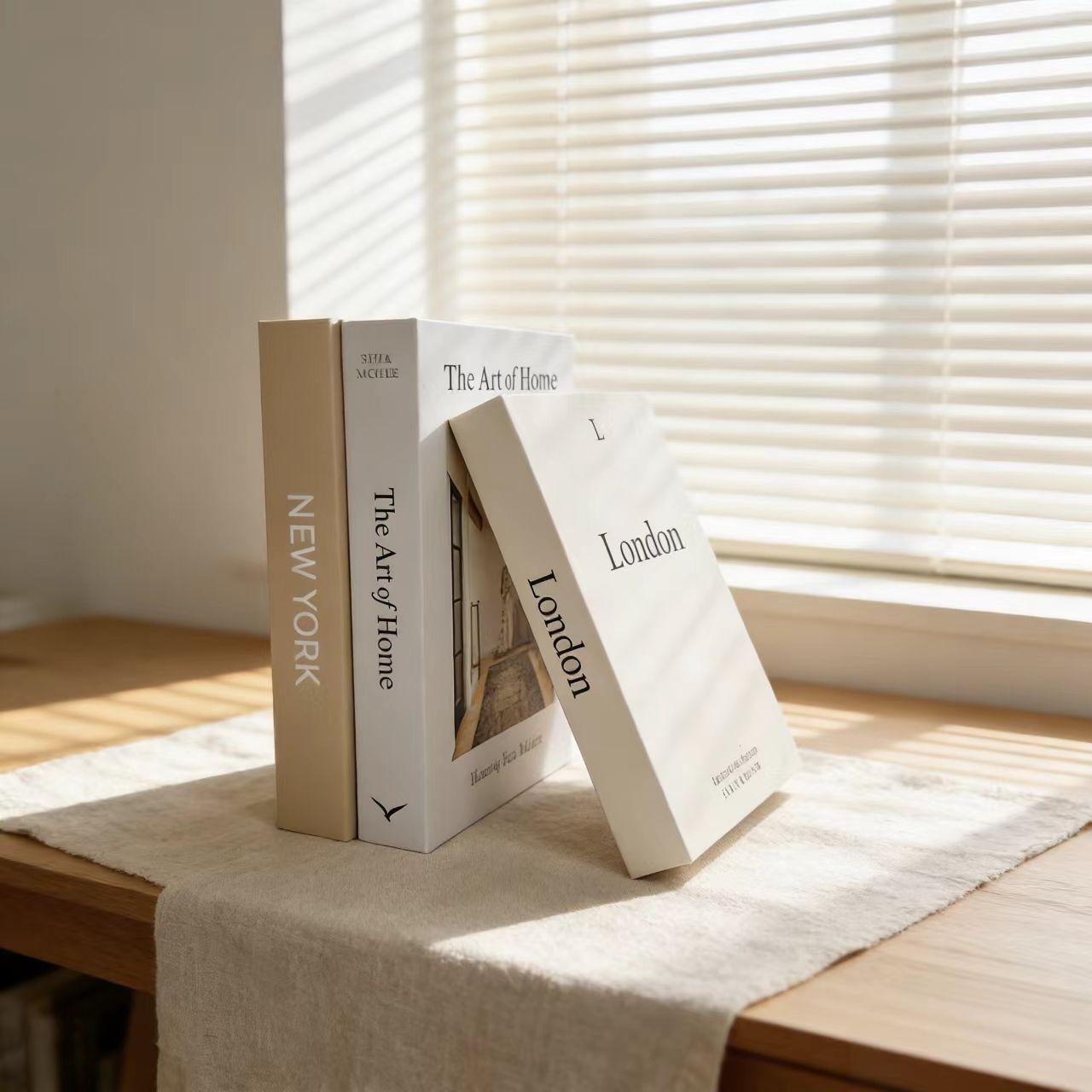 Modern Home Decor Statue Set, Stackable Bookshelf Fake Books, Realistic Prop Photography, Fresh Literary Style Desktop Ornament