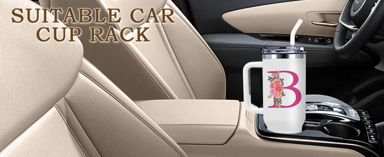 Monogrammed Gifts for Women,Wife,Initial Cup,Personalized for Birthday Gifts,Halloween,Thanks giving Day,Custom Tumbler with Handle 40oz-A