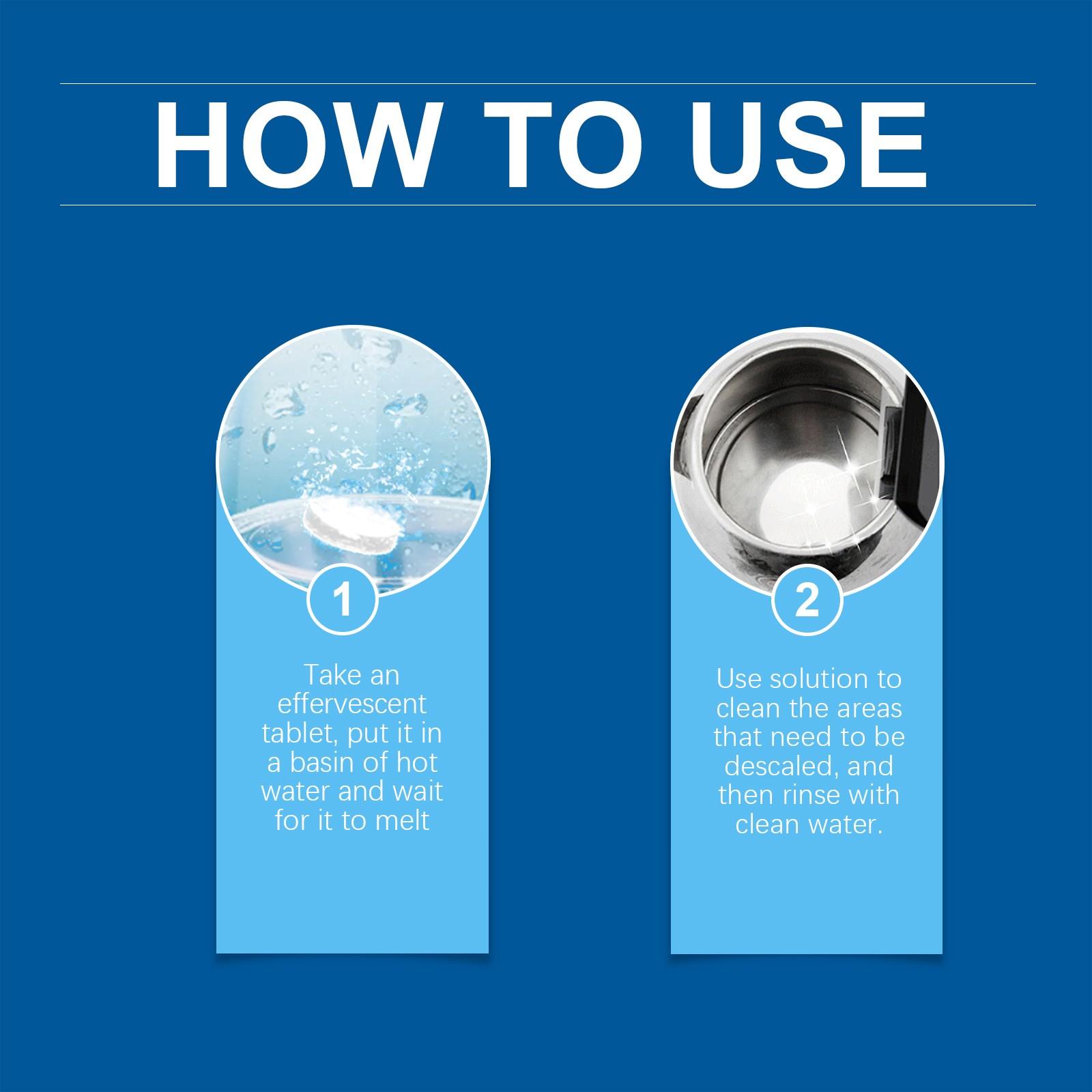 2-Pack Water Scale Remover Tablets (60g*2), Stainless Steel Pot & Kettle Cleaner, Limescale Removal,Lemon Scented, Ensures Drinking Water Quality