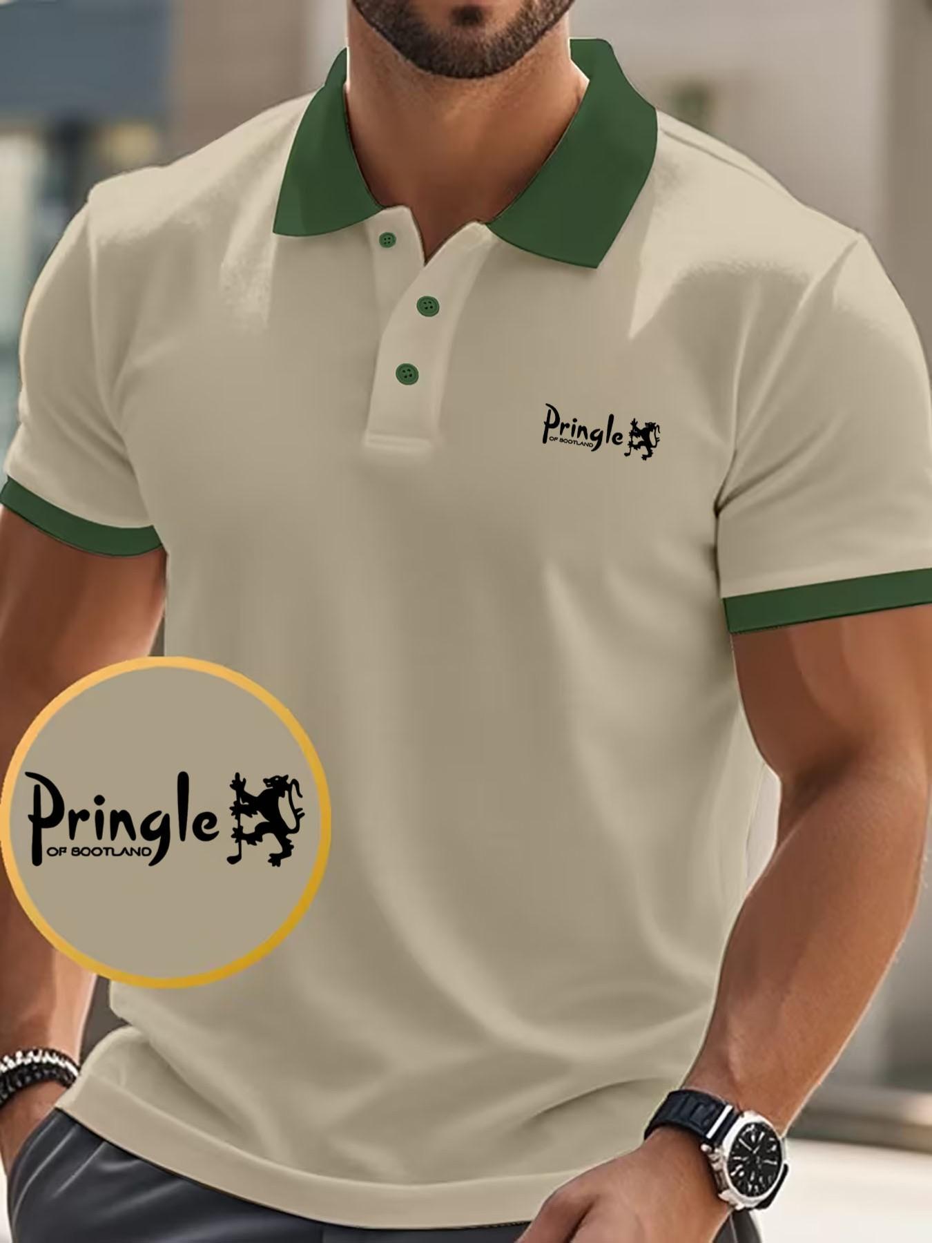 Revolutionize Your Style with Scottish Lion Design Polo Shirt, Short Sleeve Slim-Fit Casual Wear for Spring & Fall, Unique Print Pattern