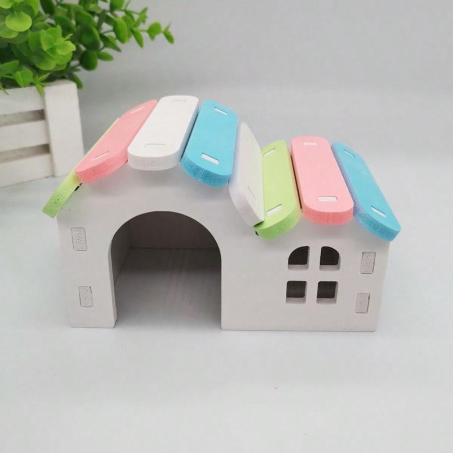 5-Piece Hamster Nest Pet Exercise Toy Set, Plastic Hamster House, Guinea Pig Accessories, PVC Cage Decor, Mini Toy Platform