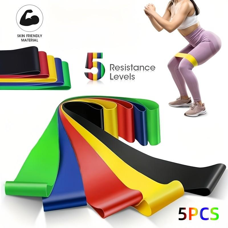 5-Piece Resistance Band Set with Door Anchor, Ankle Straps, and Carry Bag, Ideal for Home Gym Travel, Workout Bands 5-40 Lbs