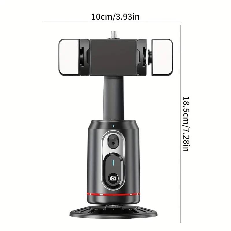 Automatic Face Tracking Tripod, 360 Degree Rotating Smart Stand with LED Lights and Gesture Control, Ideal for Vlog Live Videos