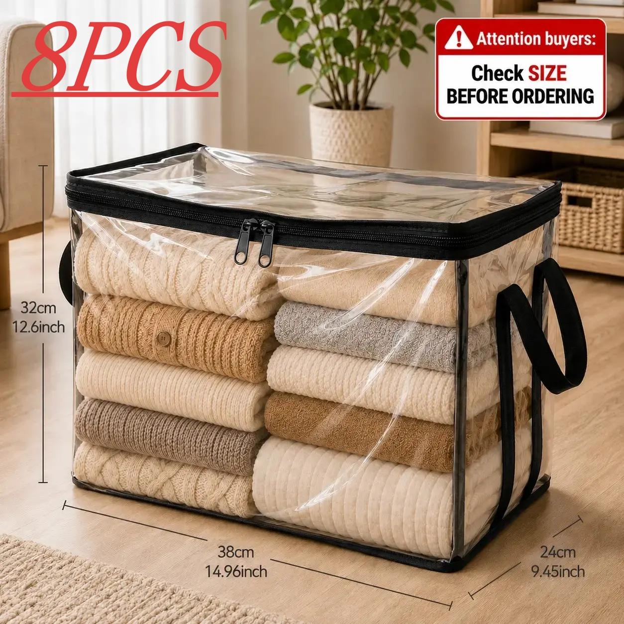 Large Clear Thick Plastic Storage Box with Hinged Lid, Heavy-Duty Durable High-Capacity Organizer for Home, Moving, Attic