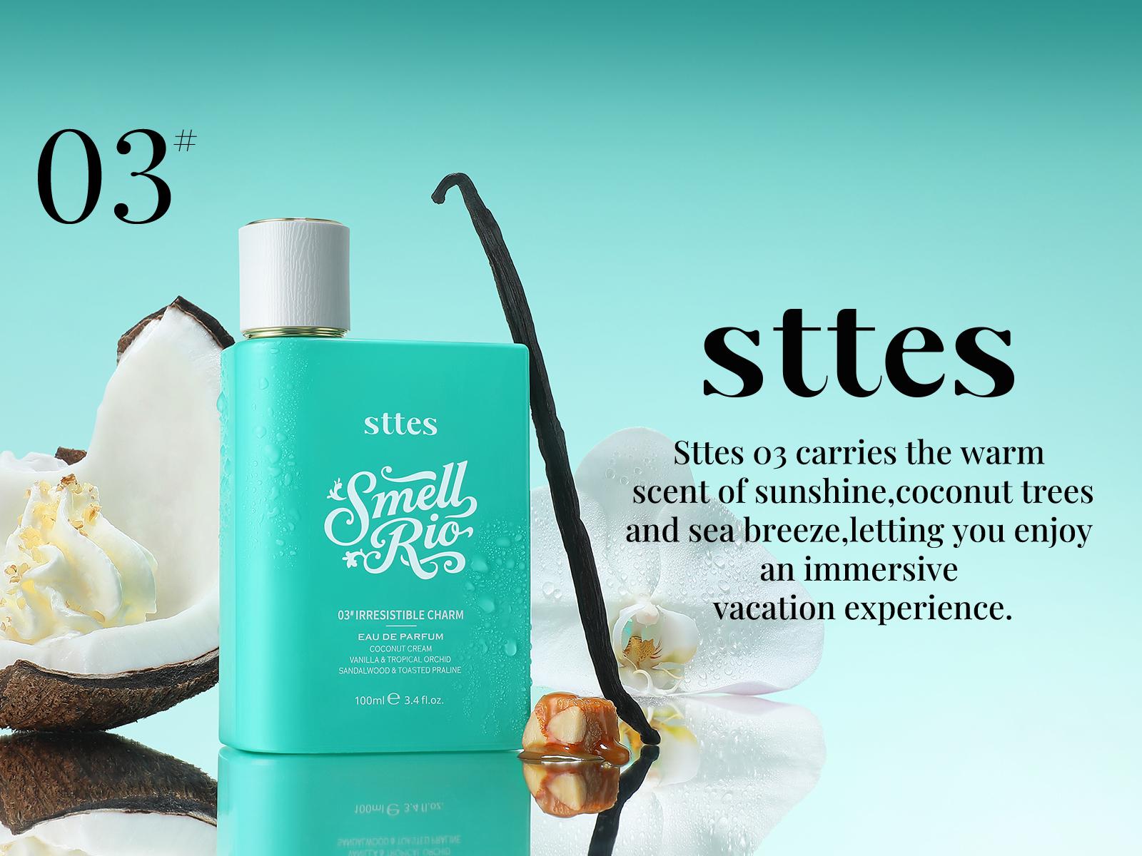 New Sttes Perfume 03# (Original Irresistible Charm) – Eau de Parfum for Women – Richer Scent, Longer Lasting – Coconut Cream, Vanilla, Toasted Praline – Perfumes & Fragrances (100ml / 3.4 fl oz)