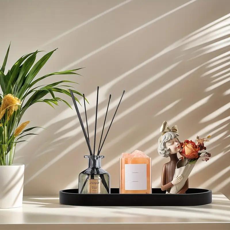 Silicone Marble Pattern Bathroom Tray, Oval Jewelry Storage Tray, Multi-Functional Decorative Tray for Candle Soap Plant Cosmetics, Bathroom Decoration Supplies