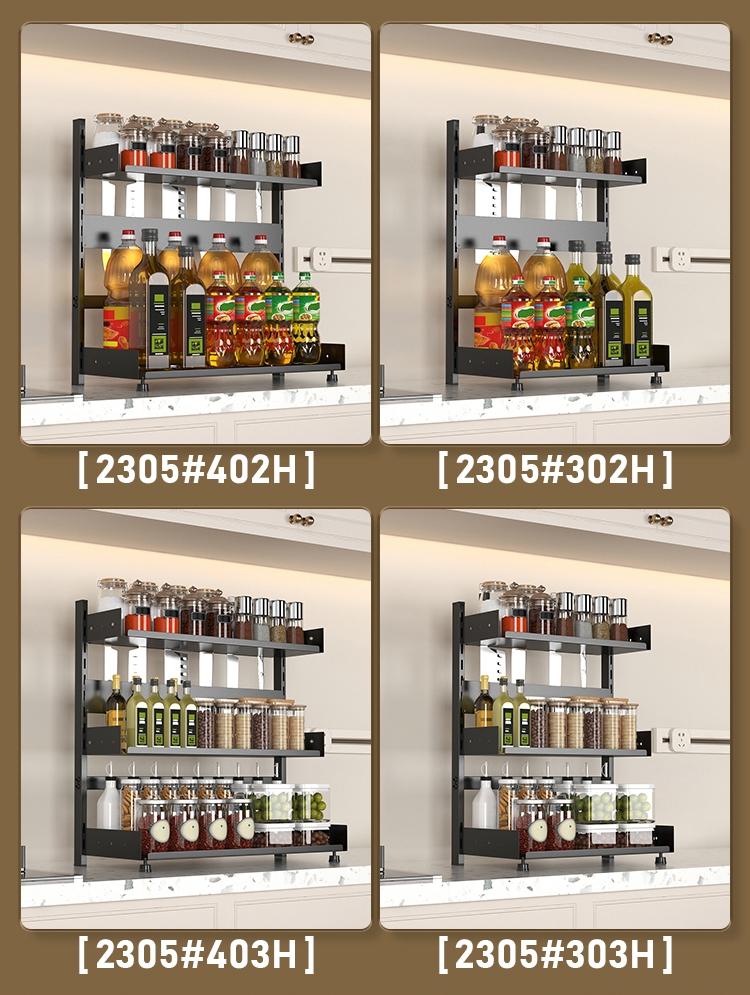 Three-Tier Kitchen Spice Rack, Multi-Functional Storage for Jars & Condiments, Detachable & Washable, Modern Design, Home & Restaurant Use