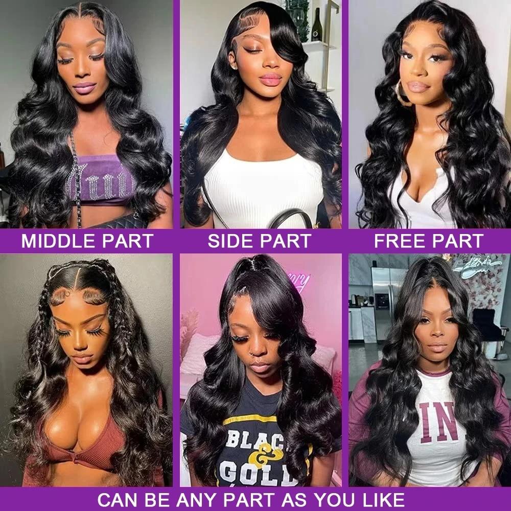 Bling Hair Body Wave 13x4/13x6 Hd Transparent Lace Front Real Hair Wigs Brazilian 30 32Inch Body Wave Lace Frontal Wig For Women