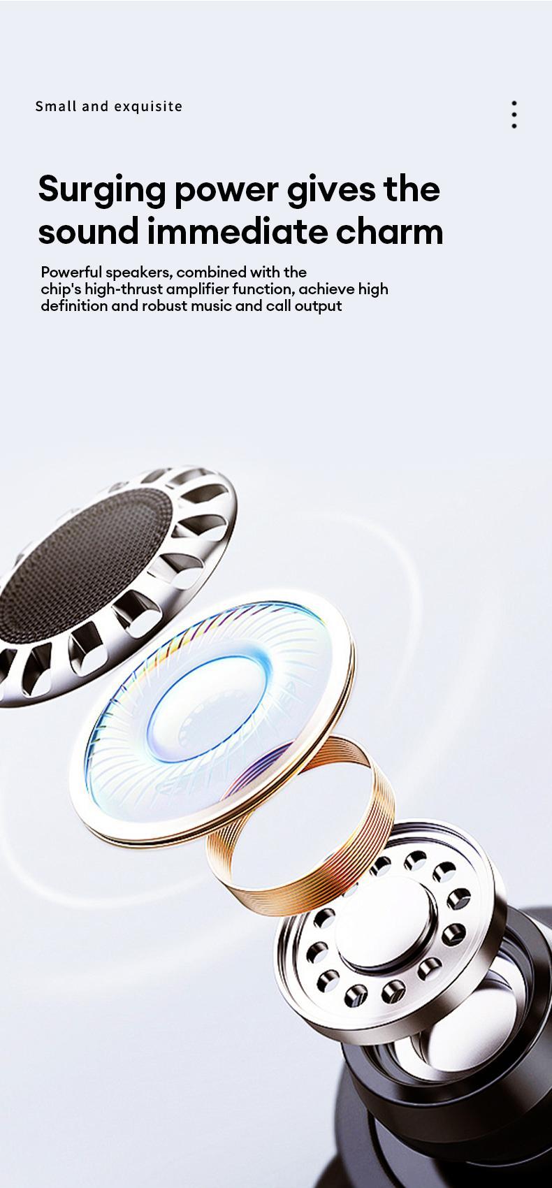 HYUNDAI T26 PRO Audio Earbud Wireless Bluetooth 5.4 Stereo Headset, Chargeable & Automatic Connection, Noise Reduction, Waterproof Sport Headphones for Music & Calls