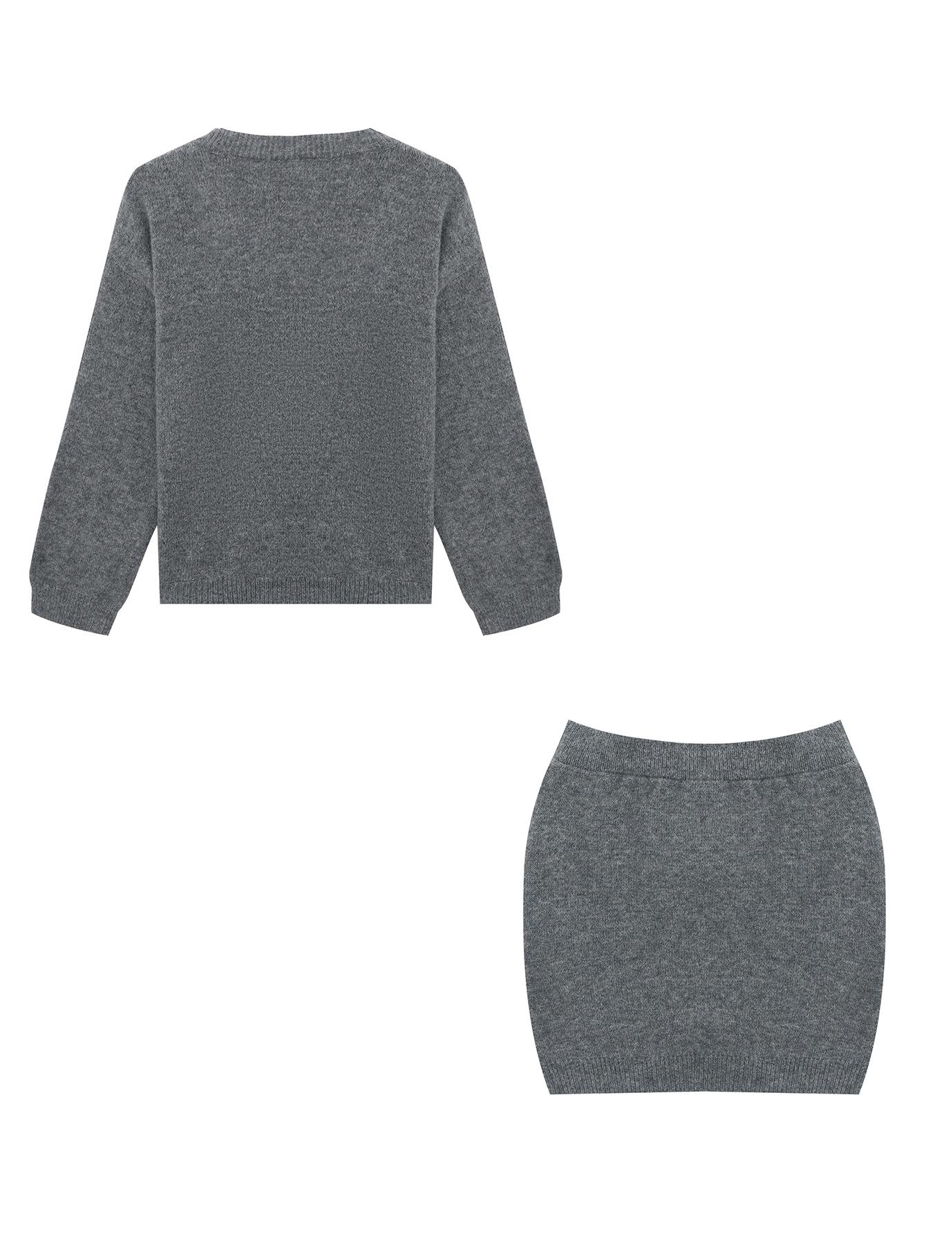 Autumn Winter Women's Stylish Commuter Two-Piece Set, Casual Elegance with Knitted Top and Skirt, Perfect for Fashionable Outings, Womenswear