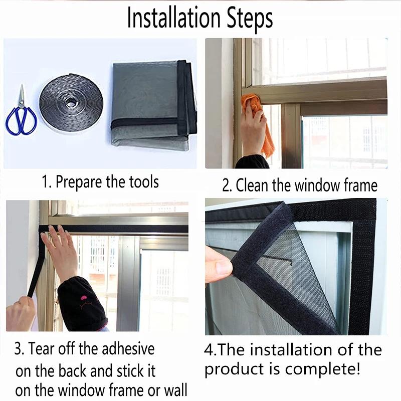 White Bordered Mesh Screen with Hook & Loop – Mosquito & Insect Protection, Breathable Multi-Purpose Decorative for Home Windows & Doors