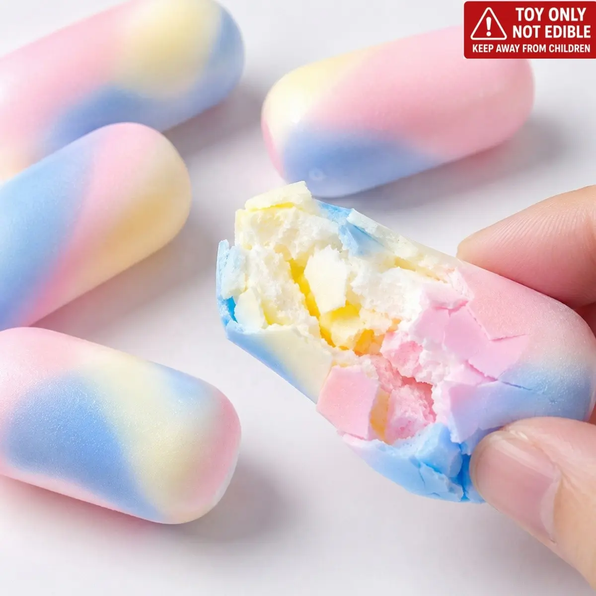 Crispy and Chewy Stress-Relief Toy, Soft Rubber Squeeze Toy for Adults | Sensory Stress-Relief Ball with Gradient Rainbow Candy Design, Relieves Stress, Perfect as Party Favors, Birthday Gifts, or Classroom Rewards