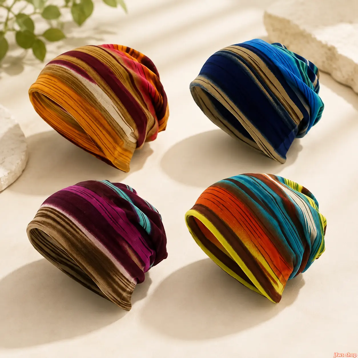 Unisex Stripe Print Convertible Headwear, Multifunctional Scarf Beanie Cap, Windproof Neck Warmer Face Cover for Casual Outdoor Use, Back to School Sports & Outdoor Accessory